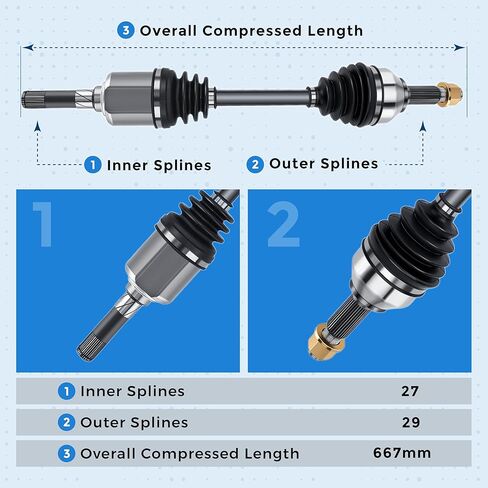 Front Left Driver Side CV Axle Drive Shaft Assembly for 2008-2015 Nissan Rogue for 2014-2015 Rogue Select AWD in Saudi Arabia