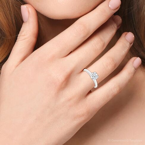 P3 POMPEII3 Pompeii 1/5ct Lab Grown Diamond Solitaire Engagement Ring 14K White Gold (((G-H)),SI(1)-SI(2)) in Saudi Arabia