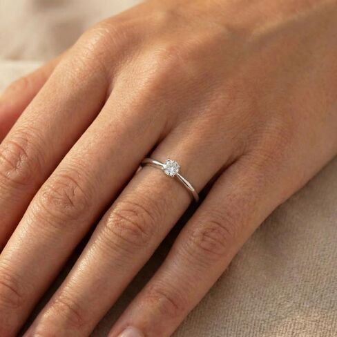P3 POMPEII3 Pompeii 1/5ct Lab Grown Diamond Solitaire Engagement Ring 14K White Gold (((G-H)),SI(1)-SI(2)) in Saudi Arabia