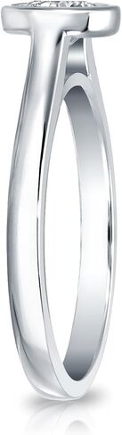 خاتم خطوبة ألماس سوليتير مستدير من الذهب الأبيض عيار 14 قيراط من Diamond Wish (1 قيراط TW، H-I، I1-I2، معتمد من IGI) مجموعة إطار، مقاس 4-9 in Saudi Arabia