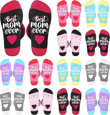 12/24 Pairs Best Mom Ever Socks Bulk Mothers Day Gifts for Church Charities Community Centers Mother Birthday Gift in Saudi Arabia