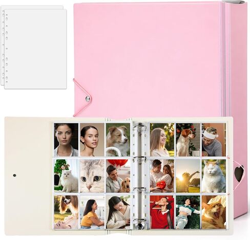 A4 Photocard Binder with 25 Pages 9 Pocket, 2x3 inch Photocard Holder Book Sleeves, Clear Photo Album for Small Instant Camera Photo, 450 Cards(Pink) in Saudi Arabia