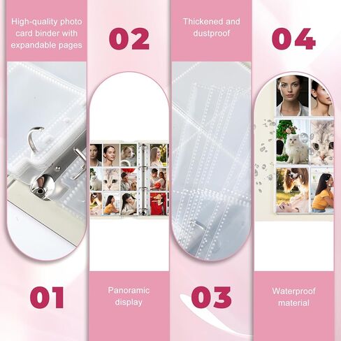 A4 Photocard Binder with 25 Pages 9 Pocket, 2x3 inch Photocard Holder Book Sleeves, Clear Photo Album for Small Instant Camera Photo, 450 Cards(Pink) in Saudi Arabia