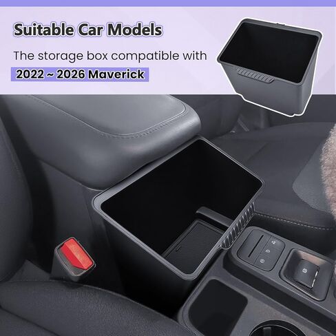 RUNROAD Center Console Storage Box Compatible with 2022 2023 2024 2025 2026 Ford Maverick Accessories, Armrest Trash Can For Maverick Insert Middle Console Organizer Bin Multi-Function Cup Holder in Saudi Arabia