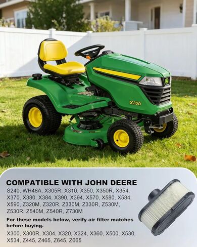 MIU12555 Air Filter for John Deere S240 X350 X380 X580 X300 X320 Z530M Z445 Lawn Mower Parts Accessories in Saudi Arabia