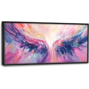 Large Angel Wings Framed Canvas Wall Art for Living Room Bedroom Blue Pink Wing Pictures Decor Colorful Painting Prints Artwork Home Dining Room Office Decoration 60"x30" in Saudi Arabia