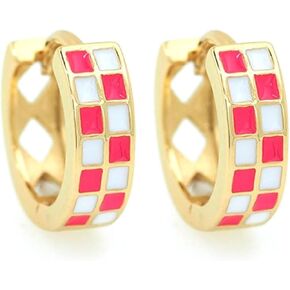 حلق مربعات للنساء، أقراط دائرية أنيقة على شكل مربعات دائرية، أقراط دائرية مطلية بالذهب عيار 18 قيراط، أقراط دائرية على شكل مربعات دائرية، أزياء عصرية لا تسبب الحساسية، هدايا مجوهرات عصرية in Kuwait