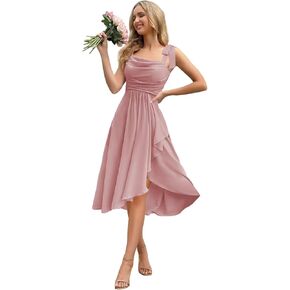 YOFF فساتين وصيفة الشرف شيفون مع فتحة حزام سباغيتي ألين فيونكة فستان سهرة رسمي قصير FF010 in Kuwait