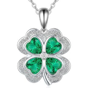 St Patrick's Day/Mama Bear/Black Wolf/Mushroom/Horse/Turtle/Skull Hand/Sister Penant Necklace 925 Sterling Silver Moon Gothic Jewelry Gift for Women in Saudi Arabia