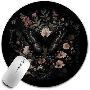 Butterfly Mouse Pad, Boho Butterfly and Moth Mousepad Mouse Mat with Non-Slip Rubber Base for Home Office Desk Accessories, Desk Supplies for Women Office Aesthetic,7.9x7.9 Inch in Saudi Arabia