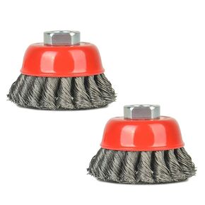 A A IN 10Pack Wire Wheel for Angle Grinder, 3 Inch Grinder Wire Wheel Brush with 5/8"-11 Threaded Arbor for Angle Grinder, 0.014'' Carbon Steel Crimped Wire Cup Brush for Rust,Corrosion,Paint Removal in Kuwait