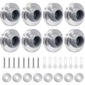 8 قطع سدادات أبواب حائطية ممتصة للصدمات للأبواب المقعرة - الحجم، أبواب من الفولاذ المقاوم للصدأ توقف واقي الحائط مقبض مطاطي واقي مقبض الأبواب باللون الرمادي in Kuwait