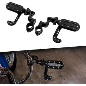 أوتاد قدم الطريق السريع مع مساند كعب قابلة للطي لدراجة نارية مقاس 1.25 بوصة، مناسبة لدراجة نارية Harley Touring Road King Glide Softail Dyna Sportster Breakout Deluxe Fat Bob CVO (كروم) in Kuwait