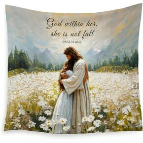 LADOCK Jesus and Lamb Christian Wall Tapestry, the Lord Is My Shepherd Psalm 23 Bible Verse Religious Tapestry Wall Hanging Decor for Church Prayer Room Home Office, 50x60 Inch in Kuwait