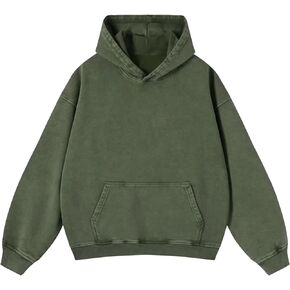 KPOP Acid Wash Hoodie for Men Oversized Vintage Cotton Sweatshirt Retro Pullover Couples Streetwear with Pockets Unisex in Kuwait