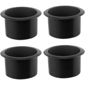 Cabilock 4PCS Sofa Cup Holder Insert, Plastic Couch Cup Holder Replacement, Drop in Drink Cupholder for Boat Arm Recliner Poker Table (Black) in Kuwait