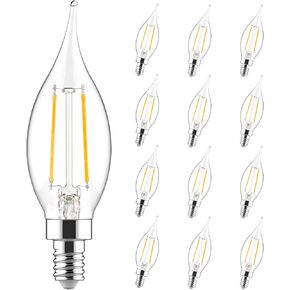 Sigalux E12 Candelabra Bulb 40 Watt Equivalent, Dimmable LED Chandelier Light Bulbs 5000K Daylight White, CA10 Candle Shape E12 LED Bulb for Ceiling Fan,300LM, 6 Pack in Kuwait