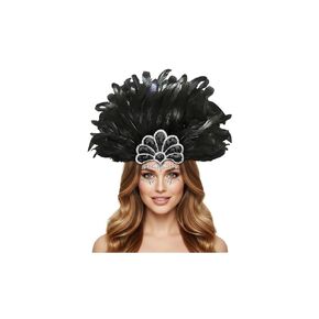 Feather Headpiece and Face Gems, 2 Pcs Blue Carnival Accessories Set for Masquerade Party Prom Costume, Sequin Peacock Headdress Body Glitter Crystal Sticker for Women in Saudi Arabia