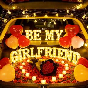Quieres Ser Mi Novia Light Up Letters Proposing Decorations Set - 17 LED Light Letters,24 LED Mini Candles & 1000 Rose Petals in Saudi Arabia