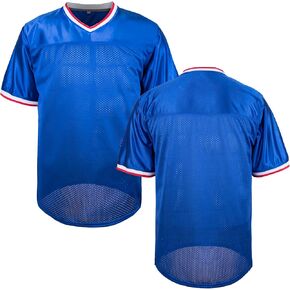 Blank Football Jersey Mesh Athletic Practice Plain Jersey 90s Hip Hop Sports T-Shirt Black White Blue Red Jersey in Kuwait