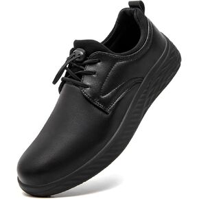 أحذية عمل QIJGS مضادة للانزلاق للرجال باللون الأسود مقاومة للانزلاق أحذية مقاومة للماء من جلد الشيف خدمة الطعام سهلة الارتداء في المطبخ أحذية مريحة وخفيفة الوزن in Kuwait