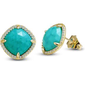 Turquoise Earrings for Women, Gold Stud Fashion Earrings for Daily Wear, Unique December Birthstone Jewelry for Her in Kuwait