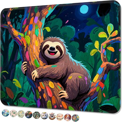Mouse Pad, Square Cute Mouse Pad 10 x 8 Inch, Waterproof Premium-Textured & Stitched Edge Computer Mat with Non-Slip Rubber Base for Office Home Gaming Laptop, Black Cat and Moon in Saudi Arabia