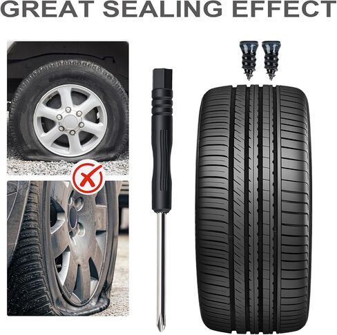 60PCS Tire Repair Rubber Nails, Screw in Tire Repair Nails Kit with a Screwdriver, Tire Repair Screws, Self-Service Tire Plugs Screw Type, Tire Repair First Aid Kit for Car, Motorcycle, Truck in Saudi Arabia