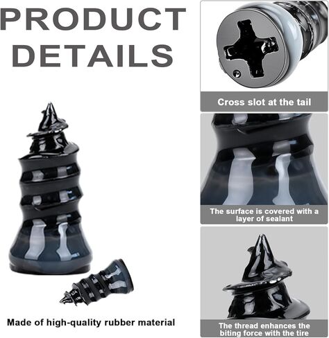 60PCS Tire Repair Rubber Nails, Screw in Tire Repair Nails Kit with a Screwdriver, Tire Repair Screws, Self-Service Tire Plugs Screw Type, Tire Repair First Aid Kit for Car, Motorcycle, Truck in Saudi Arabia