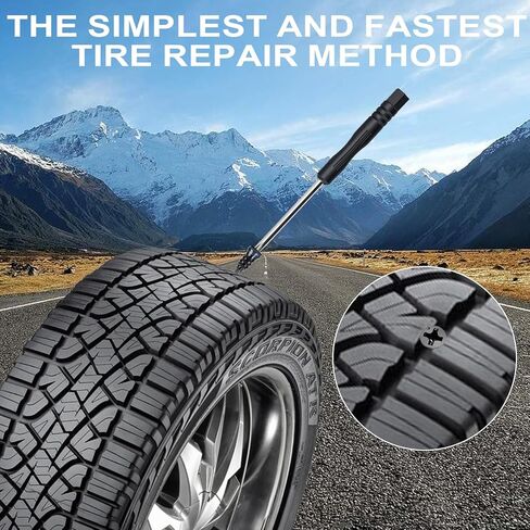 60PCS Tire Repair Rubber Nails, Screw in Tire Repair Nails Kit with a Screwdriver, Tire Repair Screws, Self-Service Tire Plugs Screw Type, Tire Repair First Aid Kit for Car, Motorcycle, Truck in Saudi Arabia