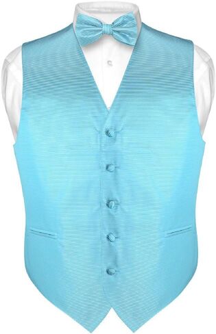Men's Dress Vest & BOWTie Burgundy Red Woven BOW Tie Horizontal Stripe Set in Saudi Arabia