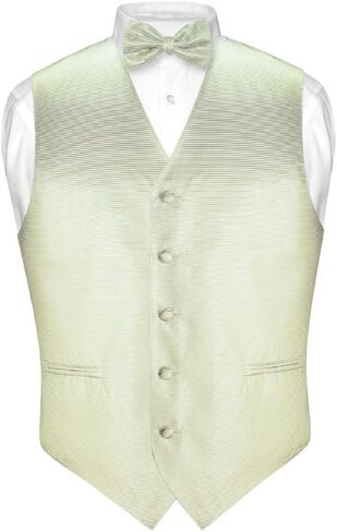 Men's Dress Vest & BOWTie Burgundy Red Woven BOW Tie Horizontal Stripe Set in Saudi Arabia