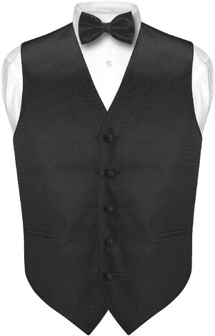 Men's Dress Vest & BOWTie Burgundy Red Woven BOW Tie Horizontal Stripe Set in Saudi Arabia