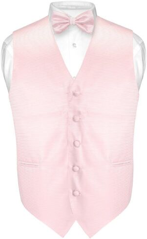 Men's Dress Vest & BOWTie Burgundy Red Woven BOW Tie Horizontal Stripe Set in Saudi Arabia