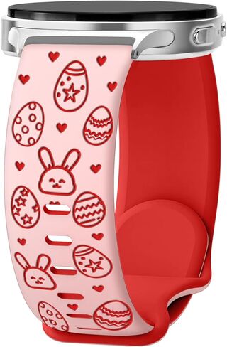 سوار سيليكون Lucky Clover لساعة Samsung Galaxy Watch 8 Band 40mm 44mm/8 Classic Bands 46mm St Patricks Day Galaxy Watch 7 6 5 4 Band Women Men، حزام Shamrocks لساعة Samsung Watch 8 Bands-Green in Kuwait