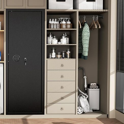 INTERGREAT 8-12 خزائن أسلحة، آمنة للبنادق، خزائن أسلحة للبندقية المنزلية والمسدسات، مسدس طويل آمن لبندقية بندقية للمنزل، خزائن بندقية سريعة الوصول، أرفف قابلة للتعديل، سهلة التجميع in Kuwait