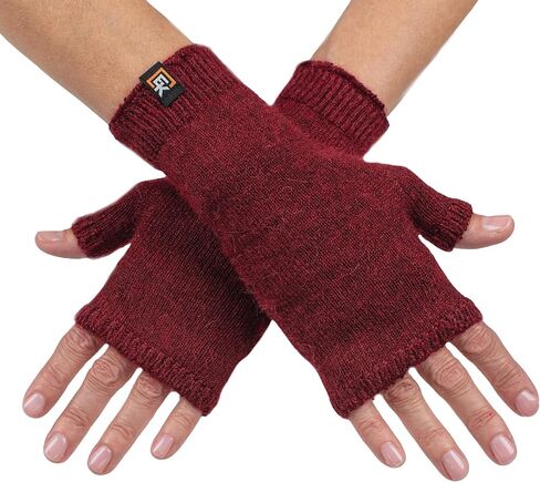 Evolution Knitwear Alpaca Knit Fingerless Mittens - Super Soft Baby Alpaca - Made in the USA - Small in Saudi Arabia