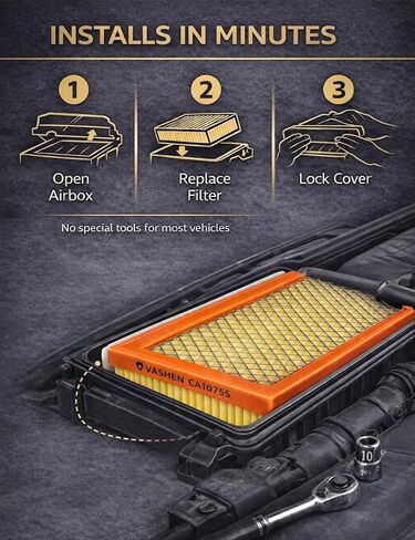 فلتر هواء المحرك CA10755، مناسب للقطع الأصلية المباشرة لسيارة Toyota/Lexus/Jeep/Dodge (Camry، Avalon، Highlander، Sienna، ES350، NX، RX350، Grand Cherokee، Durango) 2010-2022 (ملاءمة مؤكدة) in Kuwait