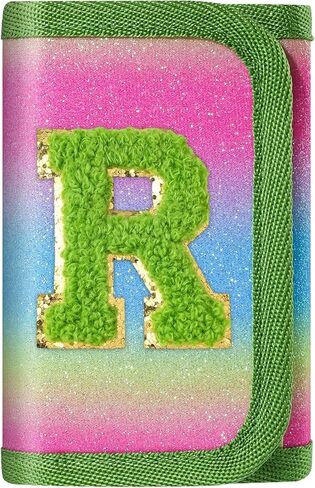 sundee Novelty Wallets for Girls 6-8-10 Kids Wallet with Initials Alphabet Letter Series Personalized Coin Pocket for Teen Girl Gifts Green-R in Saudi Arabia