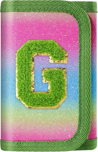 sundee Novelty Wallets for Girls 6-8-10 Kids Wallet with Initials Alphabet Letter Series Personalized Coin Pocket for Teen Girl Gifts Green-R in Saudi Arabia
