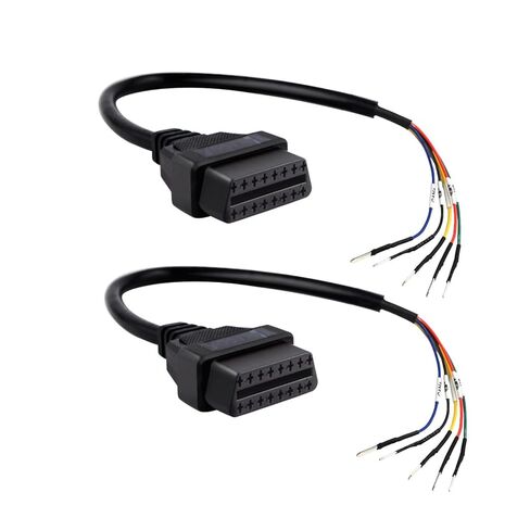 ikkegol حزمة من 2 obd obdii obd2 16 دبوس أنثى موصل k + can k خط الطائر اختبار كابل العالمي ضفيرة diy موبلي محول للدراجات النارية سيارة شاحنة 1 قدم قدم 30 سم / 12 2 قطع in Saudi Arabia