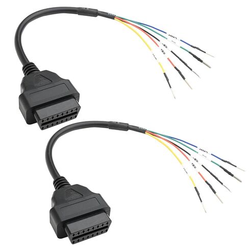 ikkegol حزمة من 2 obd obdii obd2 16 دبوس أنثى موصل k + can k خط الطائر اختبار كابل العالمي ضفيرة diy موبلي محول للدراجات النارية سيارة شاحنة 1 قدم قدم 30 سم / 12 2 قطع in Saudi Arabia