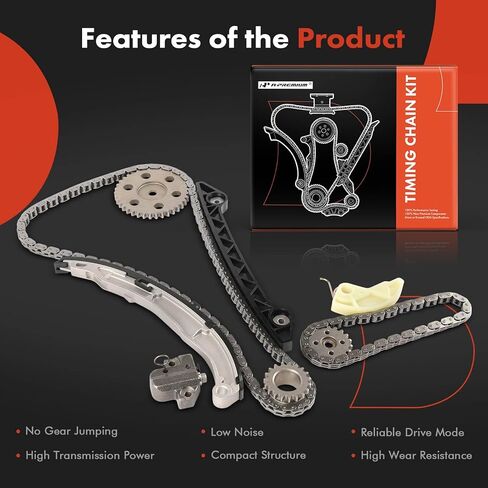 A-Premium 9PCS Engine Timing Chain Kit W/Sprocket & Tensioner & Guide Compatible with Ford & Lincoln - Escape 2010-2019, Fusion 2010-2020, Transit Connect 2014-2015, MKZ 2011-2012 - L4 2.3L 2.5L in Saudi Arabia