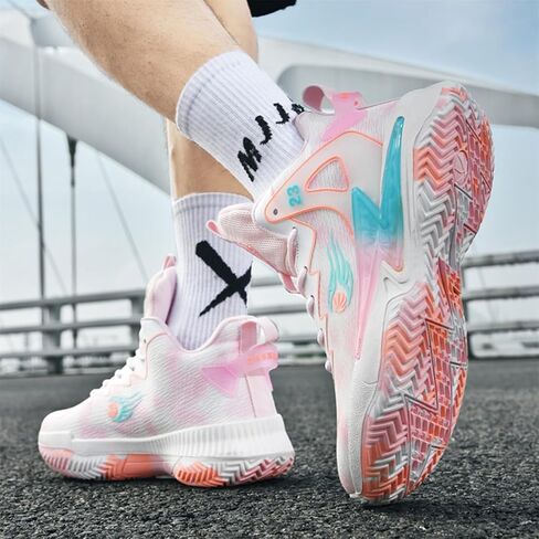 Moodeng Womens Basketball Shoes Breathable Non Slip Sports Shoes Fashion Running Sneakers Supportive Athletic Gym Shoes in Saudi Arabia