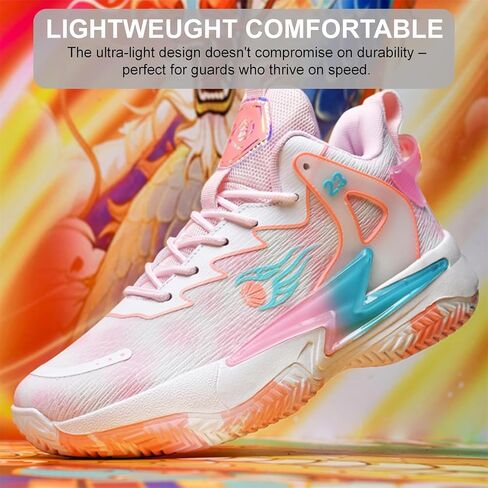Moodeng Womens Basketball Shoes Breathable Non Slip Sports Shoes Fashion Running Sneakers Supportive Athletic Gym Shoes in Saudi Arabia