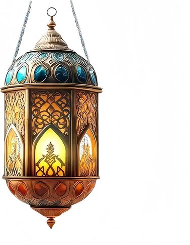 ديكورات رمضان للمنزل، هدايا رمضان للأطفال، ديكور للطاولة، هلال أكريليك مطلي بالرش ثنائي الأبعاد وتصميم القصر الأبيض (F) in Kuwait