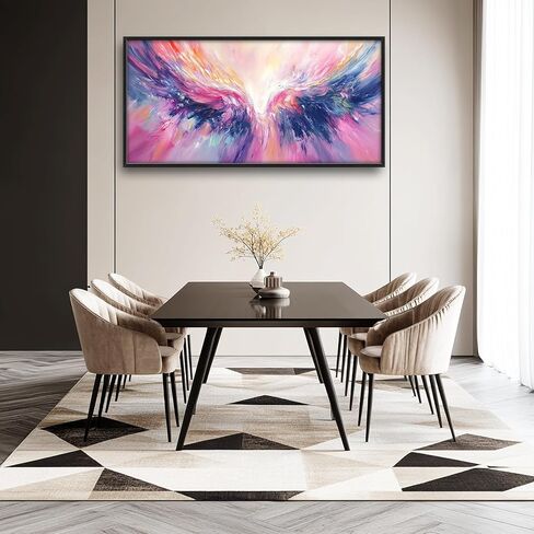 أجنحة الملاك الكبيرة مؤطرة قماش جدار الفن لغرفة المعيشة غرفة نوم الأزرق الوردي الجناح صور ديكور اللوحة الملونة يطبع الأعمال الفنية غرفة الطعام المنزلية مكتب الديكور 60 "× 30" in Saudi Arabia