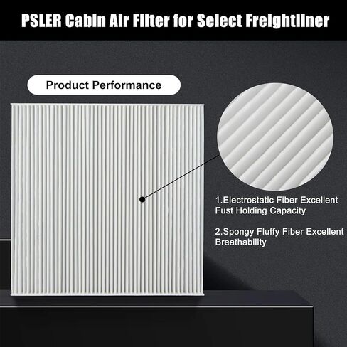 PSLER Cabin Air Filter for Freightliner Cascadia Columbia Coronado Abp N10g 91559, AF26235, PA4857, P609422, PA10181, BOA91559, Truck Filter with Spongy Electrostatic Fiber FCA2302E, 1pcs in Saudi Arabia