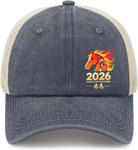 New-Year and Horses Trucker Hat Cool Caps for Daughter in Saudi Arabia
