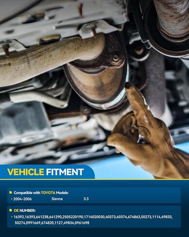 PHILTOP Left, Right and Rear Catalytic Converter Kit Compatible with Toyota Sienna 2004-2006 3.3L Replace# 16392 Direct-Fit (EPA Compliant) in Saudi Arabia